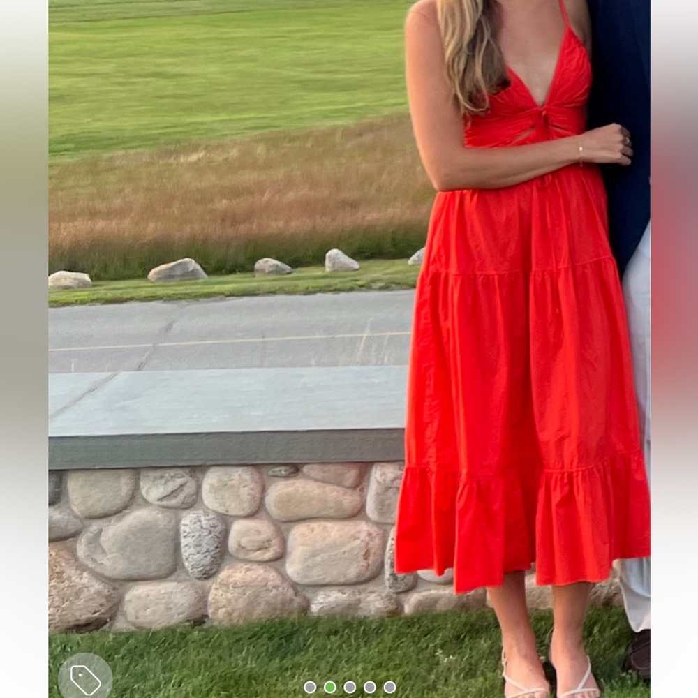 Ulla Johnson Orange Midi Dress - image 4